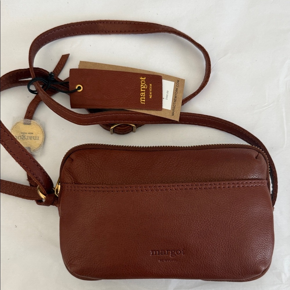 Margot Ryan Brown Leather Crossbody with Tag